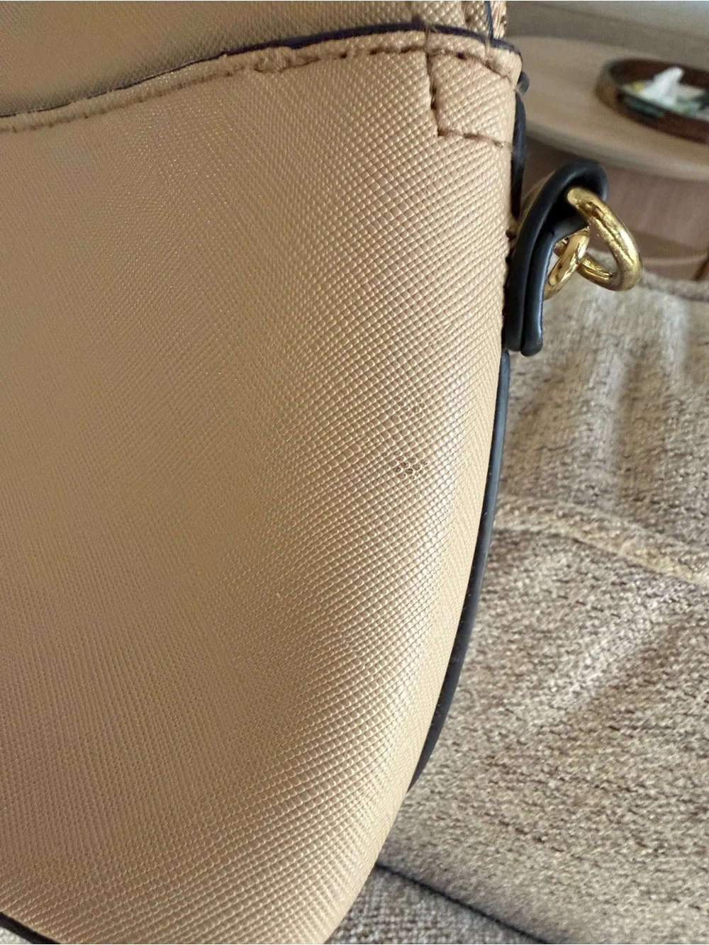 Steve Madden Tan Crossbody with Gold Chain